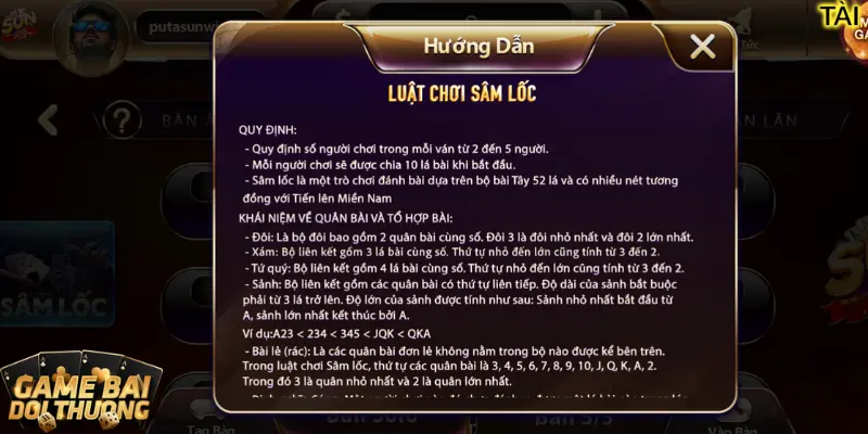 Hướng dẫn chơi game bài đổi thưởng Sâm lốc Sunwin chi tiết 2 Luật chơi game bài đổi thưởng Sâm lốc Sunwin