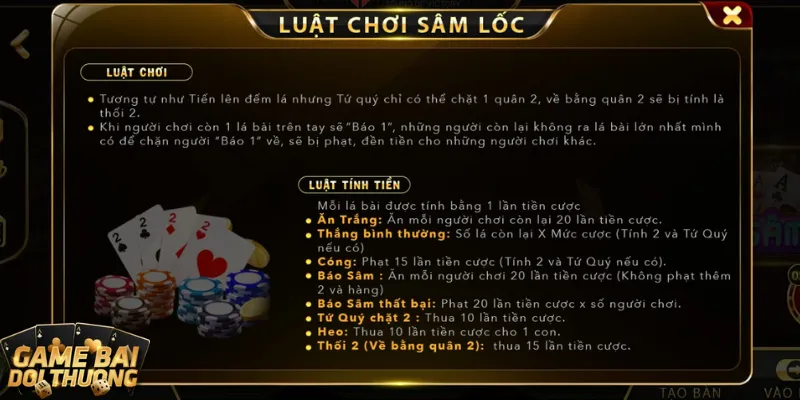 Chi tiết về game bài đổi thưởng Sâm lốc trực tuyến 3 Luật game bài đổi thưởng Sâm rất đơn giản