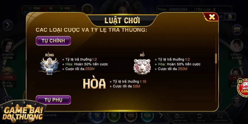Rồng hổ - game bài Yo88 đình đám dễ ăn tiền bậc nhất 1 Rồng hổ là game bài có tỷ lệ thắng cao