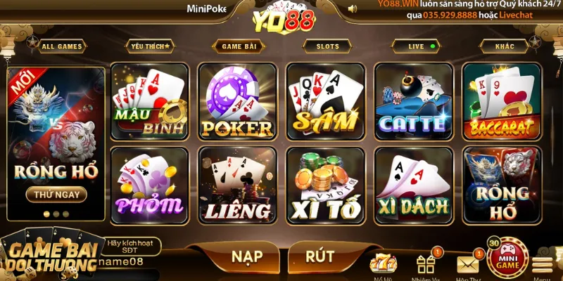 Rồng hổ - game bài Yo88 đình đám dễ ăn tiền bậc nhất 3 Tạo nhanh account trải nghiệm