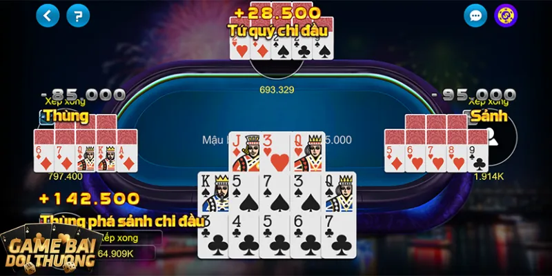 6 chiến thuật game bài đổi thưởng mậu binh nên nhớ 2 Xếp các bộ thùng sảnh hay cù lũ vào chi đầu